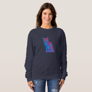 Sweatshirt Art de chat géométrique tripant