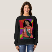 Sweatshirt Art de femme noire (Devant entier)