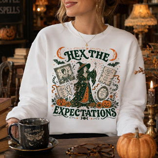 Sweatshirt Art de Halloween Féministe Sorcière Maudit les Att