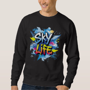 Sweatshirt Art de rue urbain Graffiti de parachutisme SKY LIF