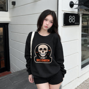 Sweatshirt Art de sticker crâne de vampire effrayant