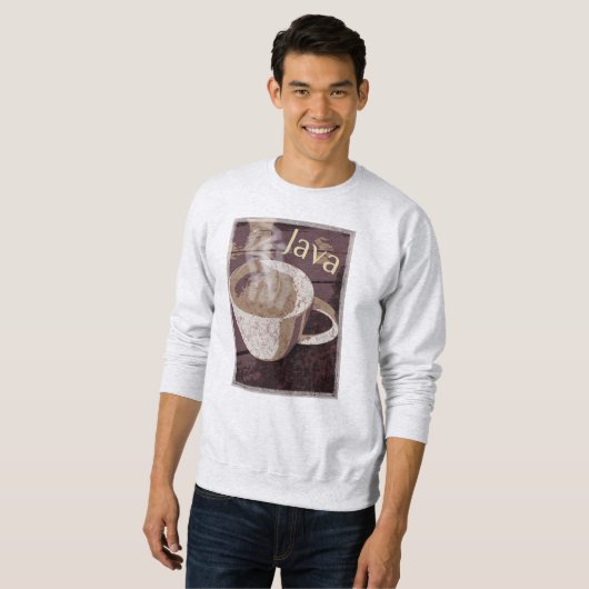 Sweatshirt Art de tasse de café de Java (Devant entier)