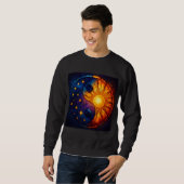 Sweatshirt Art de verre teinté Yin Yang céleste (Devant entier)