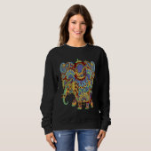 Sweatshirt Art Deco Elephant Hathi Howda Soft Chakra Rainbow  (Devant entier)