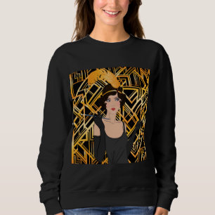 Sweatshirt art déco, fille de nageoire, cru, grand Gatsby,