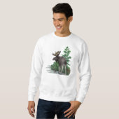Sweatshirt Art d'orignaux de Taureau (Devant entier)