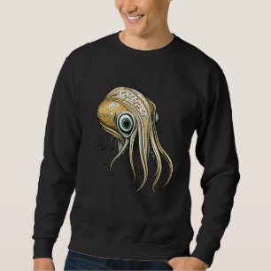 Sweatshirt Art drôle de ligne de calmar