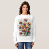 Sweatshirt Art floral abstrait moderne (Devant entier)