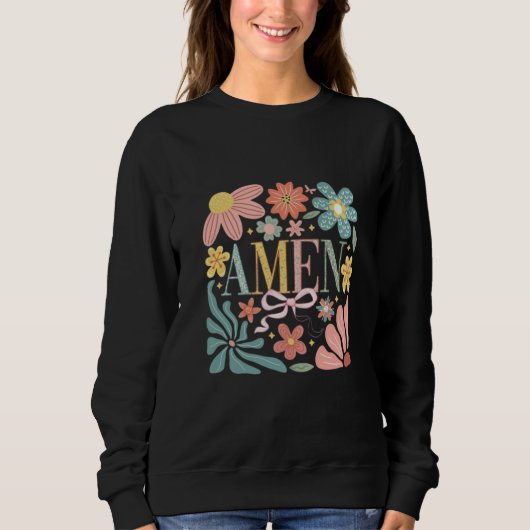 Sweatshirt Art Floral Amen (Devant)