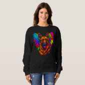 Sweatshirt Art German Shepherd Dog Angel Wing (Devant entier)