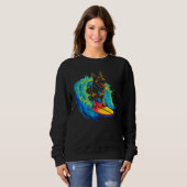 Sweatshirt Art German Shepherd Dog Cool Surf (Devant entier)