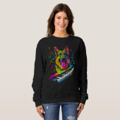 Sweatshirt Art German Shepherd Dog Piano Pianist (Devant entier)
