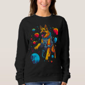 Sweatshirt Art German Shepherd Dog Space Planet (Devant)