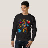 Sweatshirt Art German Shepherd Dog Space Planet (Devant entier)