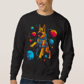 Sweatshirt Art German Shepherd Dog Space Planet (Devant)