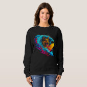 Sweatshirt Art German Shepherd Dog Wave Surf (Devant entier)
