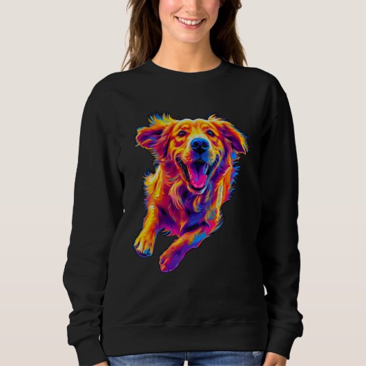 Sweatshirt Art Golden Retriever Dog (Devant)