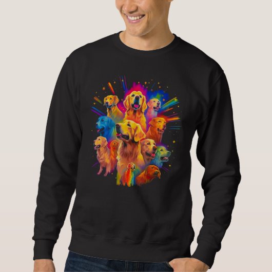 Sweatshirt Art Golden Retriever Dog Family (Devant)