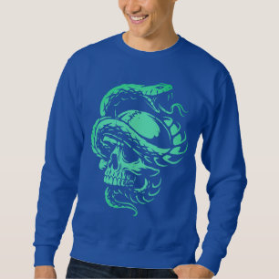 Sweatshirt Art gothique crâne néon et serpent