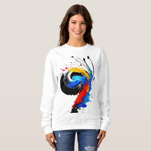 Sweatshirt art multicolore (Devant entier)