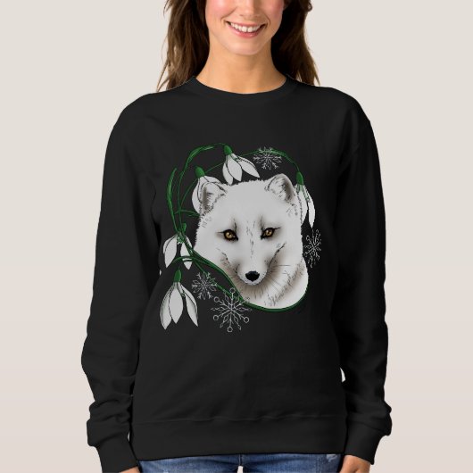 Sweatshirt Art Nouveau Renard blanc arctique (Devant)