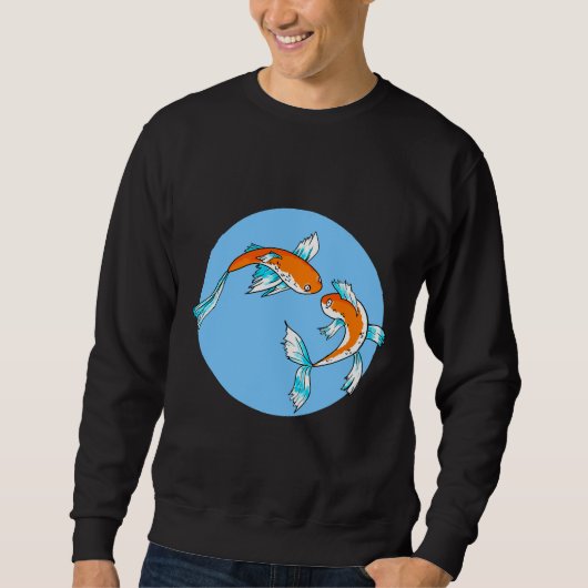 Sweatshirt Art numérique de poisson de Koi (Devant)