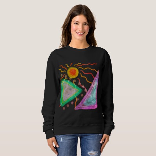 Sweatshirt Art original Sun Abstrait à porter (Devant entier)
