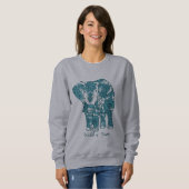 Sweatshirt Art orné à motif éléphant sauvage et libre (Devant entier)