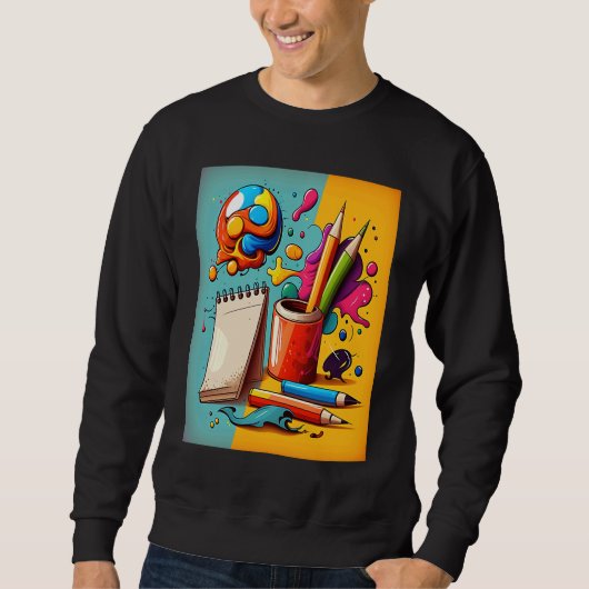 Sweatshirt Art Painting Pop Painter Mom 3 (Devant)