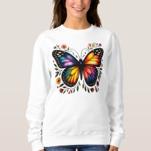 Sweatshirt Art Papillon Arc-en-Ciel
