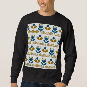 Sweatshirt Art populaire scandinave, motif coloré.