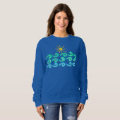 Sweatshirt Art wearable abstrait soleil et vagues (Devant entier)