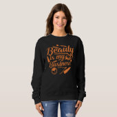 Sweatshirt Artiste de maquillage amusant mignonne Belle Fille (Devant entier)