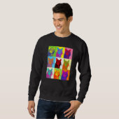 Sweatshirt Artistic Cat 1960s Pop Cat Cat (Devant entier)