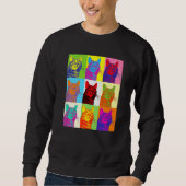 Sweatshirt Artistic Cat 1960s Pop Cat Cat (Devant)