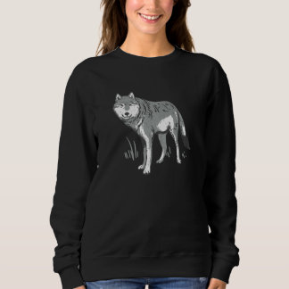 Sweatshirt Artistic Colorful Wolf Brush Painting Like Wolf