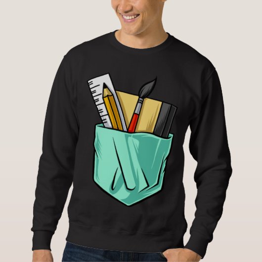 Sweatshirt Artists Artist Tools Cute Pocket (Devant)