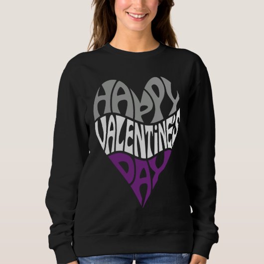 Sweatshirt Asexual Ace Pride Valentine's Day LGBTQ LGBT (Devant)