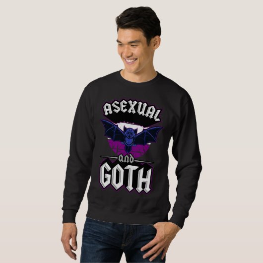 Sweatshirt Asexual And Goth Gothic Emo Bat Pride LGBTQ Hallow (Devant entier)