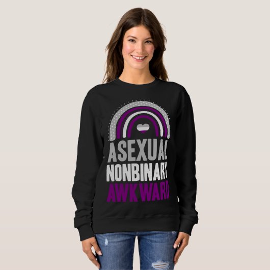 Sweatshirt Asexual Nonbinary Awkward Asexual Pride Bohemian R (Devant entier)