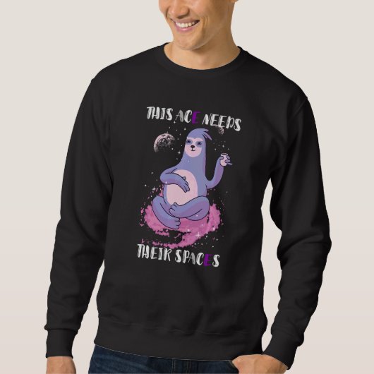 Sweatshirt Asexual This Ace Needs Their Spaces Sloth Galaxy A (Devant)