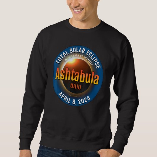 Sweatshirt Ashtabula Ohio OH total Éclipse solaire 2024 3 (Devant)