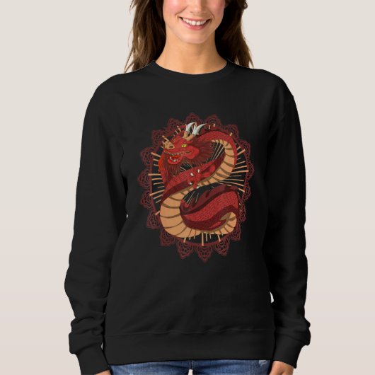 Sweatshirt Asie Mythique Créature Imaginaire Dragon chinois F (Devant)