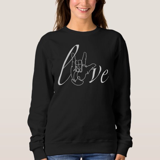 Sweatshirt Asl American Sign Language Love 1 (Devant)