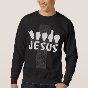 Sweatshirt ASL Sourd Jesus Interprète de langue des signes c