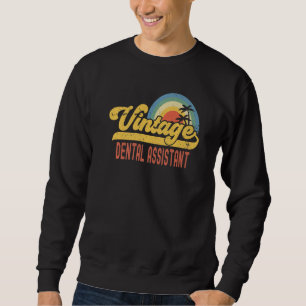 Sweatshirt Assistant Dentaire Coucher de Soleil Vintage Profe