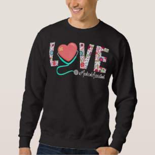 Sweatshirt Assistant Médicale Aimer Floral Stethoscope Scrub