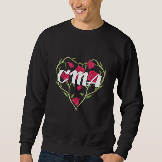 Sweatshirt Assistant Médicale certifié Cma Heart Rose (Devant)