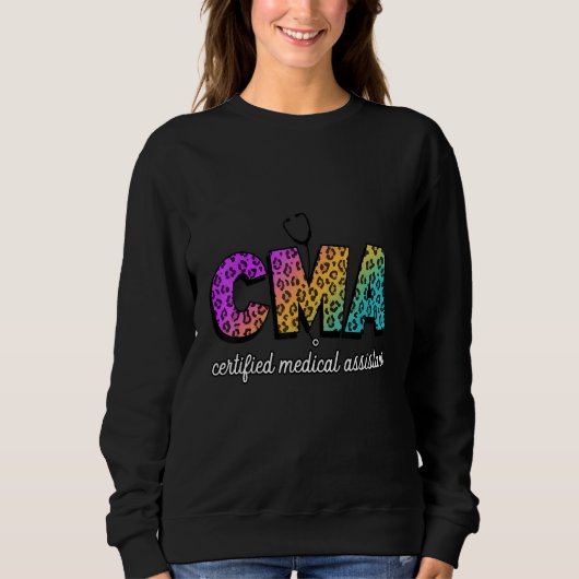 Sweatshirt Assistant Médicale Certifié Léopard Rainbow Co (Devant)