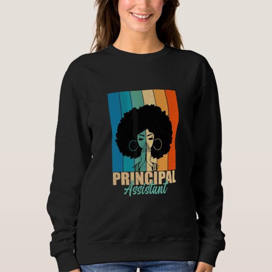 Sweatshirt Assistant Principal Afro Titre du travail École Tr (Devant)